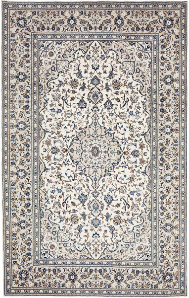 Tappeto Kashan Persia Medaglione Crema Blu 195x308 Cm