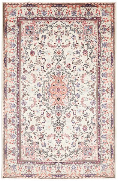 Tappeto Kashan Persia Medaglione Avorio Rosa 198x302 Cm