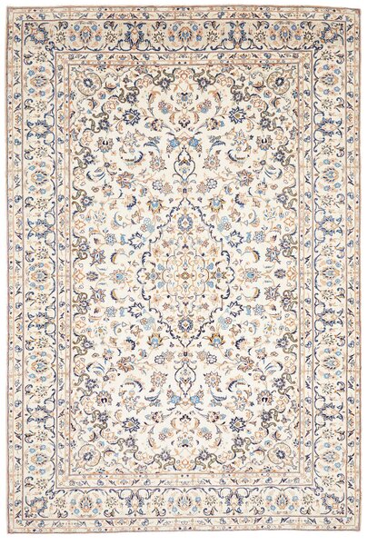 Tappeto Kashan Persia Medaglione Avorio Blu 200x294 Cm
