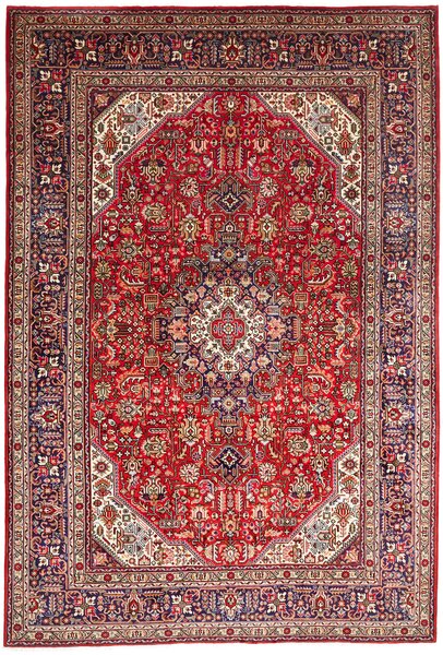 Tappeto Tabriz Persia Geometrico Rosso Blu 200x298 Cm