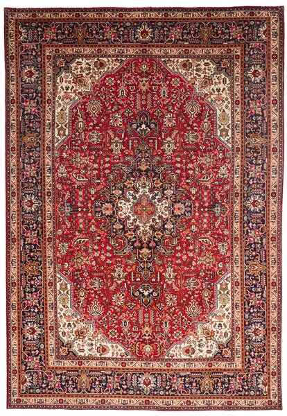 Tappeto Tabriz Persia Medaglione Rosso Blu 195x288 Cm