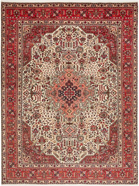 Tappeto Tabriz Persia Medaglione Rosso Crema 248x327 Cm