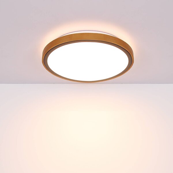 Globo Plafoniera soffitto Bruno, Legno chiaro, Soggiorno / Sala da pranzo, Legno, Plafoniera