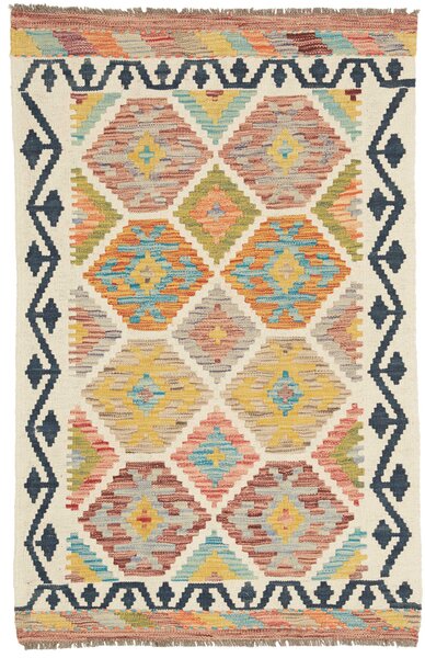Tappeto Kilim Afghanistan Geometrico Avorio Vivace 80x124 Cm