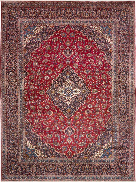 Tappeto Ardakan Persia Medaglione Rosso Blu Scuro 296x400 Cm