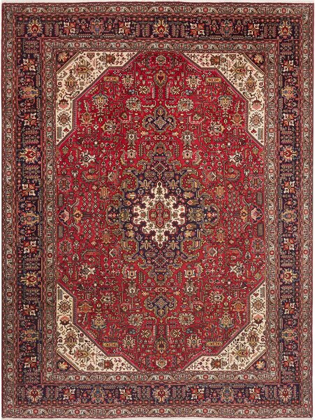 Tappeto Tabriz Persia Medaglione Rosso Blu 248x334 Cm
