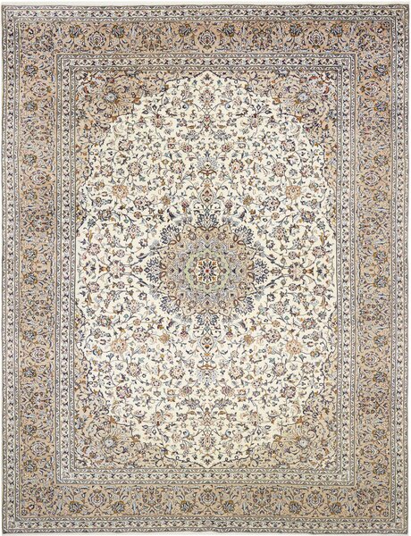 Tappeto Kashan Persia Medaglione Avorio Beige 290x385 Cm