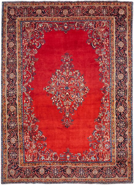 Tappeto Sarough Persia Floreale Rosso Blu 283x400 Cm