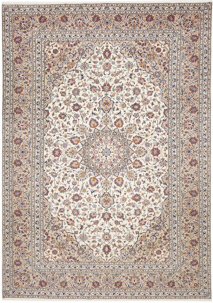 Tappeto Kashan Persia Medaglione Crema Beige 245x345 Cm