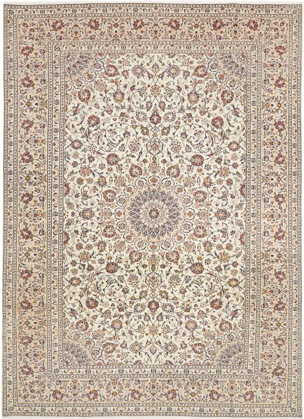 Tappeto Kashan Persia Medaglione Avorio Rosso 250x345 Cm