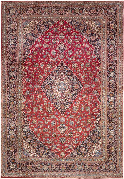 Tappeto Ardakan Persia Medaglione Rosso Blu 303x440 Cm