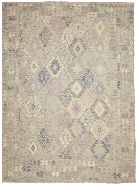 Tappeto Kilim Afghanistan Astratto Grigio Blu 256x342 Cm