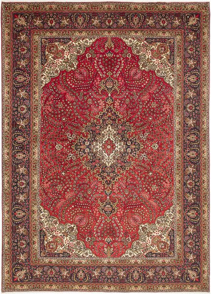 Tappeto Tabriz Persia Medaglione Rosso Blu Scuro 245x343 Cm