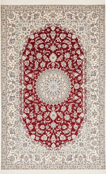 Tappeto Nain 6la Persia Medaglione Rosso Crema 152x241 Cm