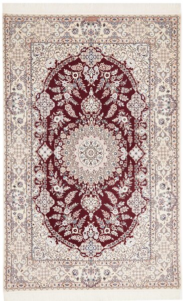 Tappeto Nain 6la Persia Medaglione Bordeaux Crema 128x200 Cm