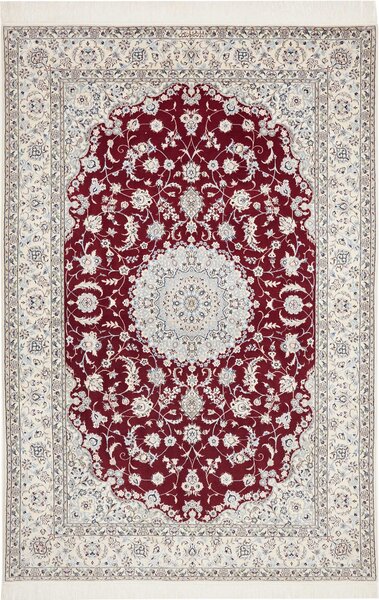 Tappeto Nain 6la Persia Medaglione Rosso Crema 150x230 Cm