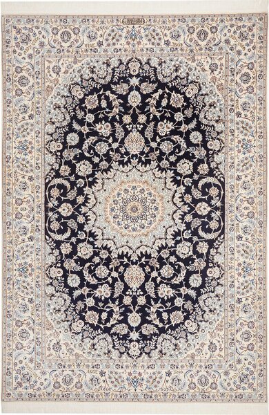 Tappeto Nain 6la Persia Medaglione Blu Crema 170x250 Cm
