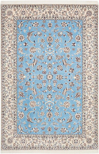 Tappeto Nain 6la Persia Floreale Azzurro Crema 160x244 Cm