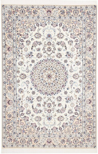 Tappeto Nain 6la Persia Medaglione Avorio Blu 124x187 Cm