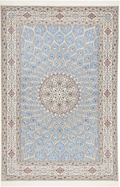 Tappeto Nain 6la Persia Medaglione Azzurro Crema 157x240 Cm