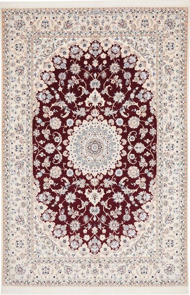 Tappeto Nain 6la Persia Medaglione Bordeaux Crema 160x240 Cm