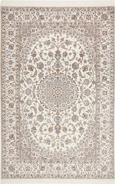 Tappeto Nain 6la Persia Medaglione Crema Tabacco 159x244 Cm