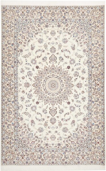 Tappeto Nain 6la Persia Medaglione Avorio Blu 141x214 Cm