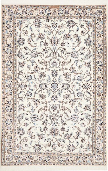 Tappeto Nain 6la Persia Floreale Crema Blu 131x195 Cm