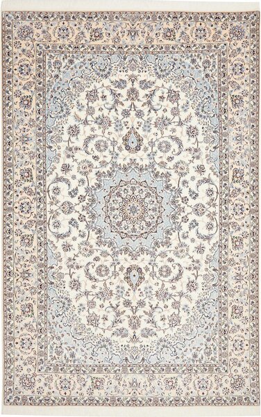 Tappeto Nain 6la Persia Medaglione Bianco Azzurro 160x246 Cm