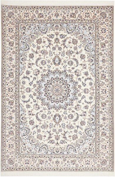 Tappeto Nain 6la Persia Medaglione Crema Azzurro 160x231 Cm