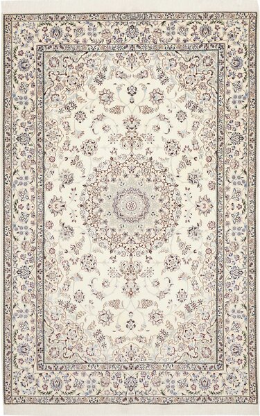 Tappeto Nain 6la Persia Medaglione Crema Blu 134x207 Cm