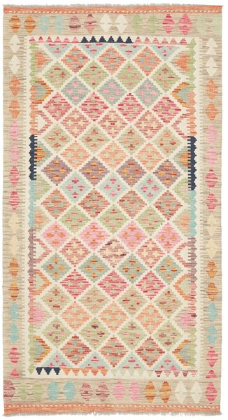 Tappeto Kilim Afghanistan Geometrico Beige Pastello 105x196 Cm