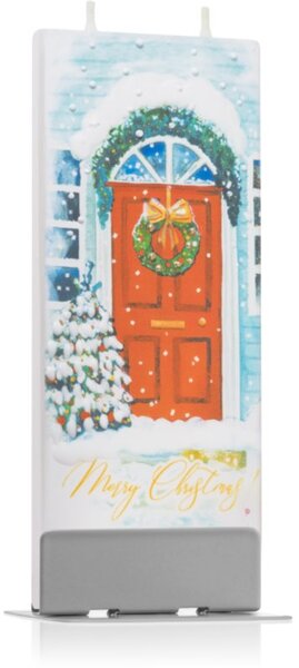 Flatyz Holiday Merry Christmas Red Door candela decorativa 6x15 cm