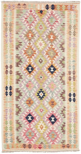 Tappeto Kilim Afghanistan Geometrico Multicolore Pastello 104x198 Cm