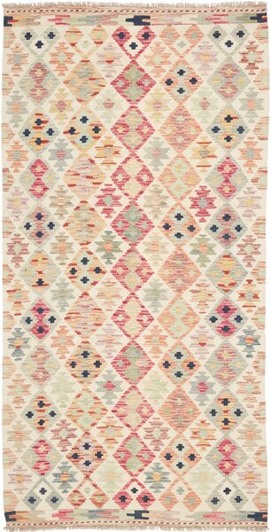 Tappeto Kilim Afghanistan Geometrico Crema Pastello 100x203 Cm