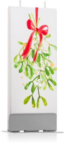 Flatyz Holiday Mistletoe with Red Ribbon candela decorativa 6x15 cm