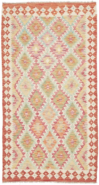 Tappeto Kilim Afghanistan Astratto Terracotta Rosa 102x192 Cm