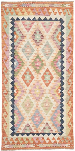 Tappeto Kilim Afghanistan Geometrico Beige Pastello 97x206 Cm