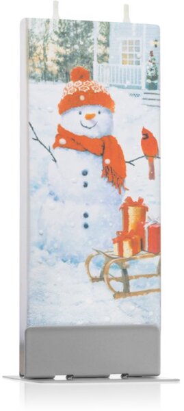 Flatyz Holiday Snowman with Red Bird candela decorativa 6x15 cm