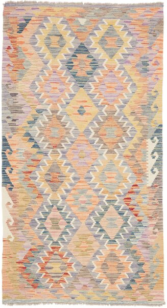 Tappeto Kilim Afghanistan Geometrico Multicolore Pastello 104x195 Cm
