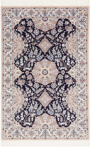 Tappeto Nain 6la Persia Medaglione Blu Crema 104x158 Cm