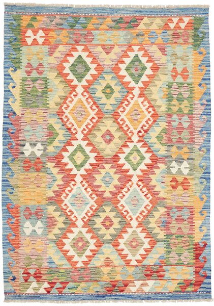 Tappeto Kilim Afghanistan Astratto Multicolore Pastello 125x175 Cm