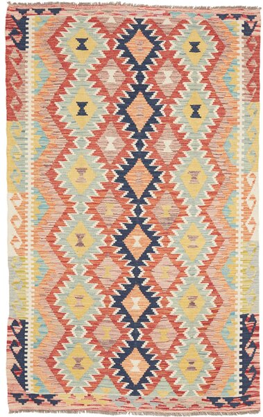 Tappeto Kilim Afghanistan Geometrico Terracotta Blu 118x191 Cm