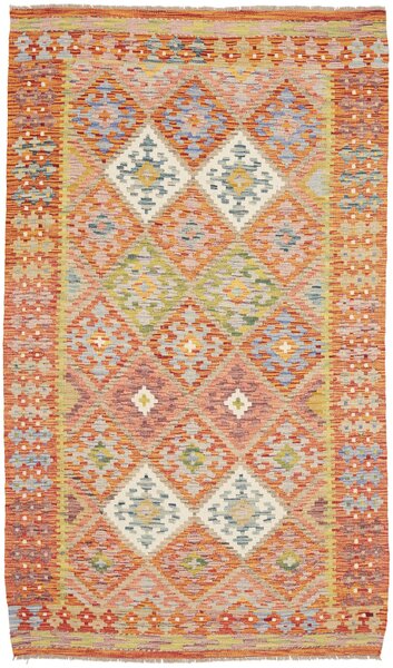 Tappeto Kilim Afghanistan Geometrico Arancione Pesca 122x208 Cm