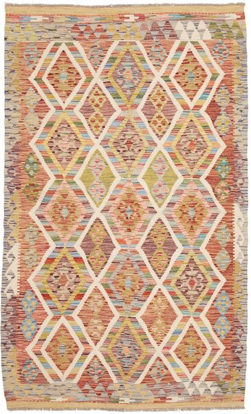 Tappeto Kilim Afghanistan Geometrico Multicolore Pastello 124x204 Cm