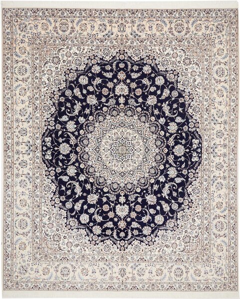 Tappeto Nain 6la Persia Medaglione Blu Notte Crema 252x308 Cm