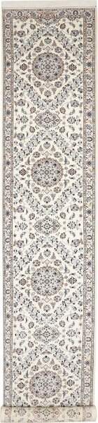 Tappeto Nain 6la Persia Floreale Crema Azzurro 86x540 Cm