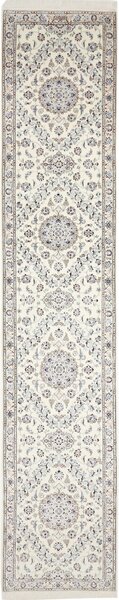 Tappeto Nain 6la Persia Floreale Crema Azzurro 80x422 Cm