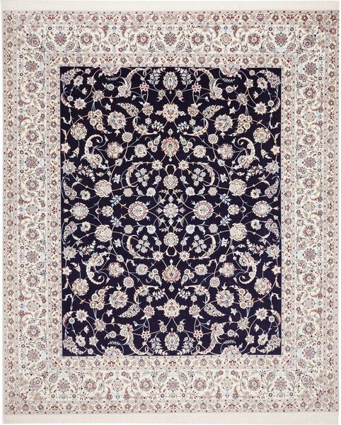 Tappeto Nain 6la Persia Floreale Blu Notte Crema 253x306 Cm