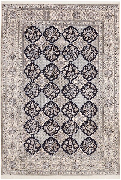 Tappeto Nain 6la Persia Astratto Crema Blu Notte 206x300 Cm